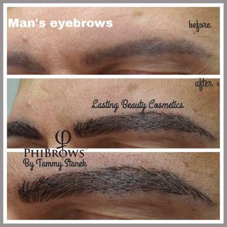 Microblading mens eyebrows by Lasting Beauty Cosmetics